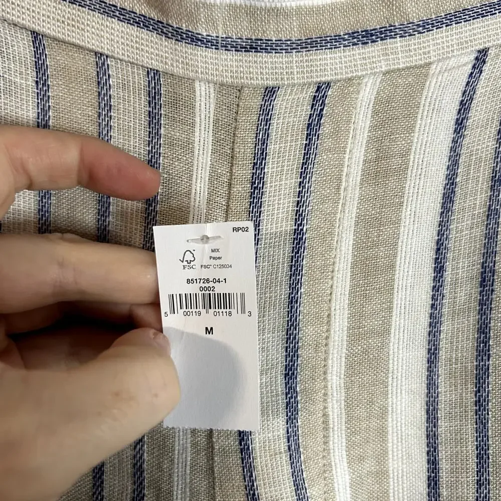 Banana Republic Martin Fit Linen Blend Wide Leg Pants Womens Size Medium NWT